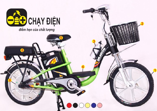 xe đạp điện Dragon khung sơn 18